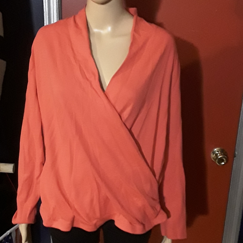 Anthropologie Maeve Women's Coral Wrap Top